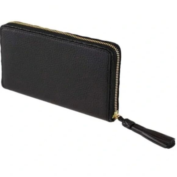 Tory Burch Taylor Zip Continental Leather Wallet - Black - Picture 3 of 9
